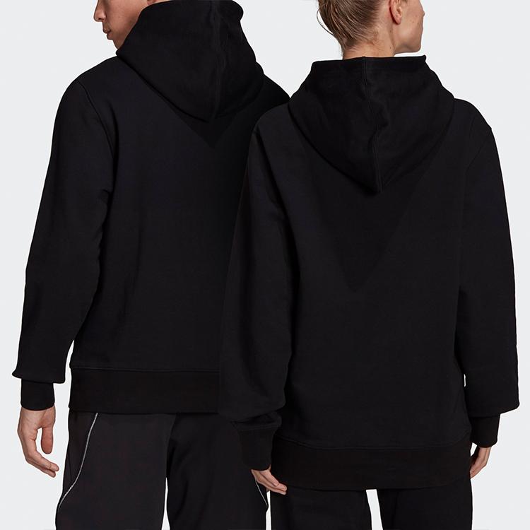 Y-3 U Square Label Graphic Hoodie Black Unisex Tops GV6056