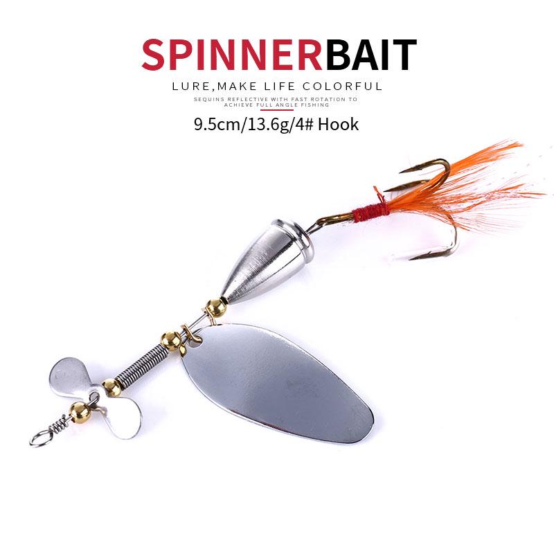 1PC New Metal Durable Sequins Crank Bait Spoon Spinner Treble Hook Fishing Lure