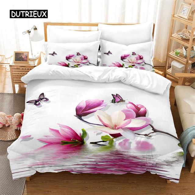 Bright Flowers Bedding Set Duvet Cover Set 3d Bedding Digital Printing Bed Linen Queen Size Bedding Set Fashion Design