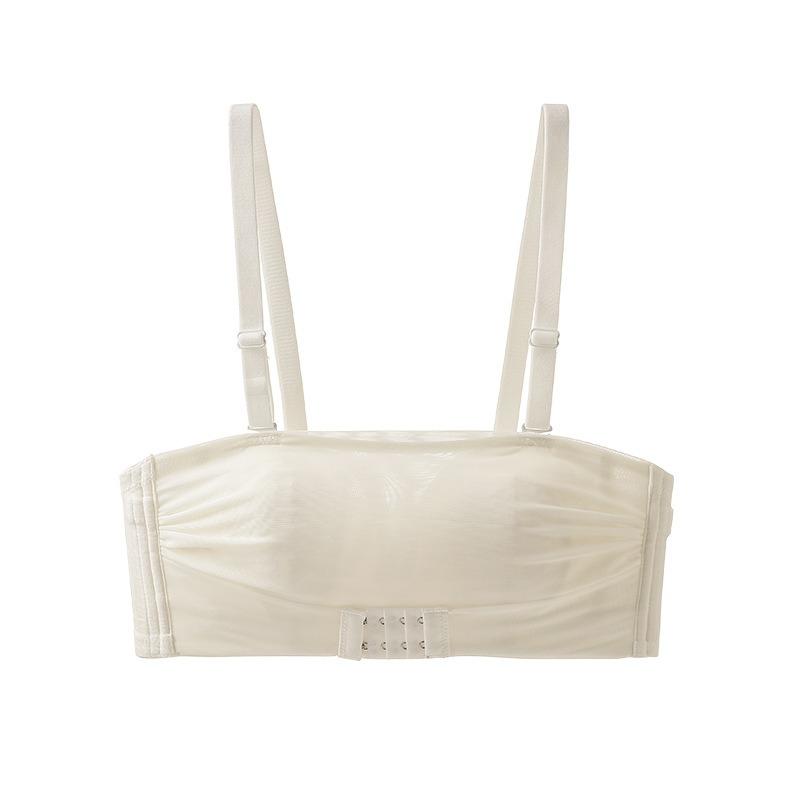Women's Strapless Bra Non-slip Small Breast Reduction Anti-sagging Ultra-thin Bandeau Bra for Large Sizes