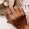 Bamoer Vintage Cross Open Ring 925 Sterling Sliver Embossed Patterns Finger Adjustable Size 5-9 Rings For Party Jewelry