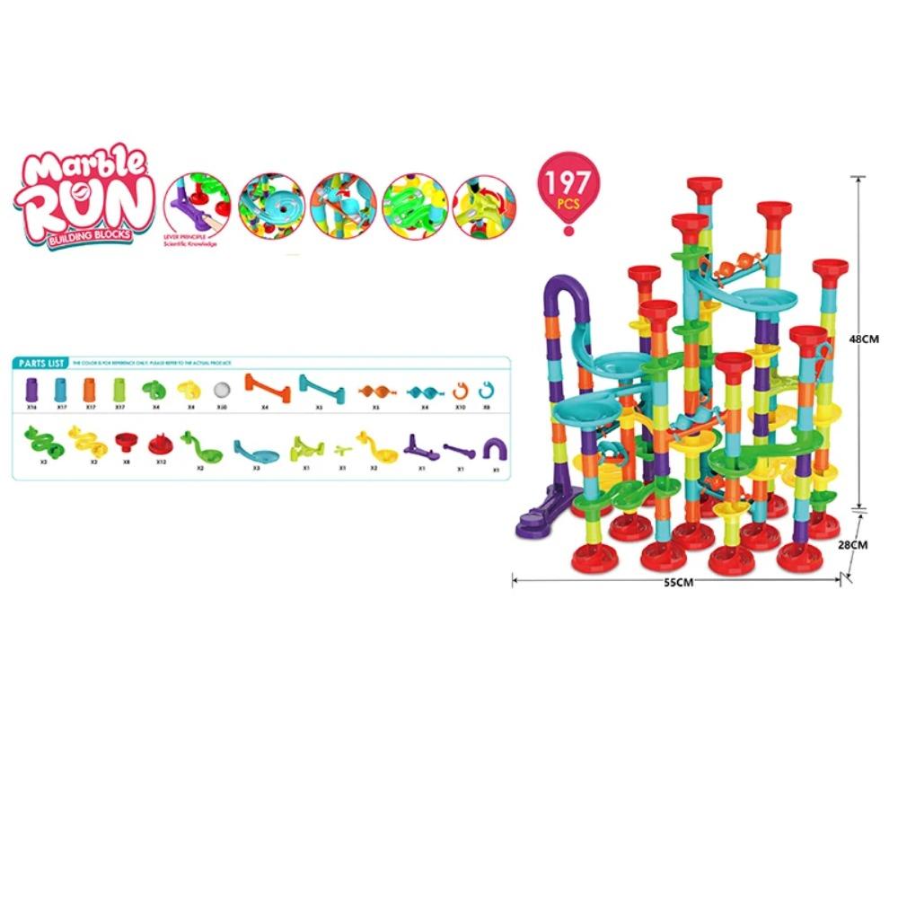 Marble Run Race Track Building Blocks Kids 3D Maze Ball Roll Toy DIY Marble Run Race Coaster Set 80/105/109/133pc Christmas Gift
