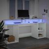 Vidaxl Biurko Z Podświetleniem Led, Białe, 200X55X91 Cm