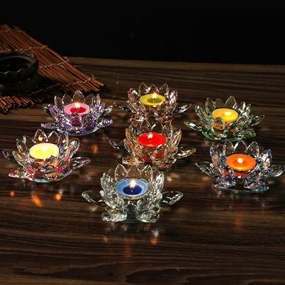 Kryształowy Lampion Ozdoby Kryształowy Kwiat Lotosu Świecznik Lotosowy Świecznik