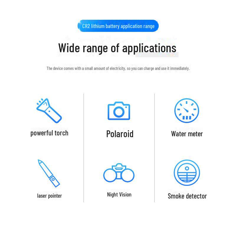 CR2 Polaroid Camera Rechargeable Battery 200mAh for Rangefinder Night Vision Goggles