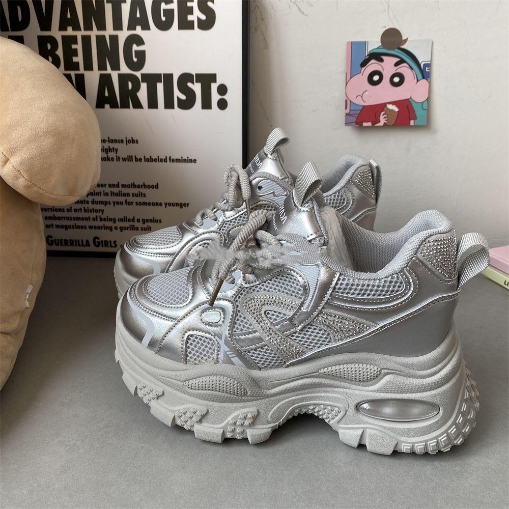 Inner height increase mesh dad shoes 22 autumn new thick-soled muffin breathable increase CM