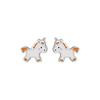 Charming Unicorn Pony Stud Earrings: Women's 999 Pure Silver Gift