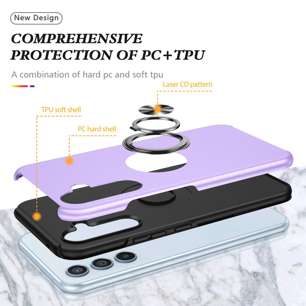 For Samsung Galaxy A15 4G/A15 5G Slim Case PC+TPU Kickstand Phone Cover