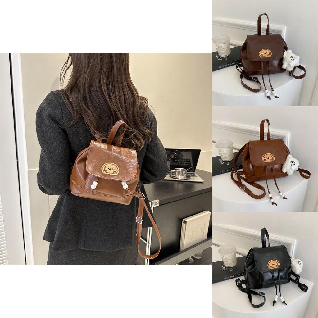 Stylish Vintage Student Backpack For Class And Travel In Black Brown And Coffee Colors