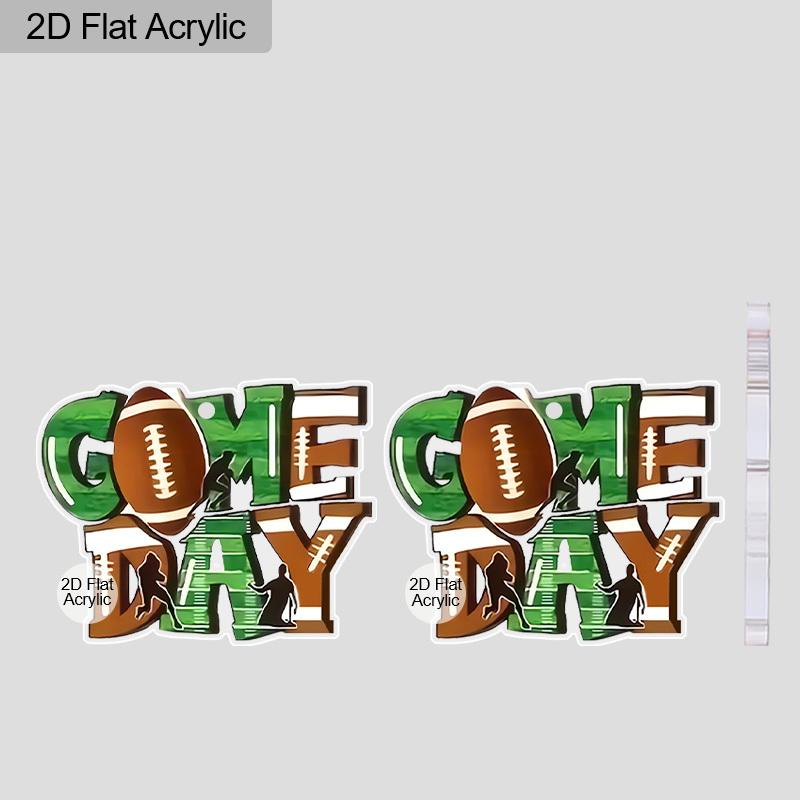 2D Flat 1 Pair Game Day Acrylic Earrings, Lightweight and Unique, Perfect for Everyday Wear, Vacations, Gifts, and Super Bowl Viewing.