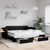 VidaXL Daybed with Trundle and Drawers Black 90x200 Cm Fabric 3197672