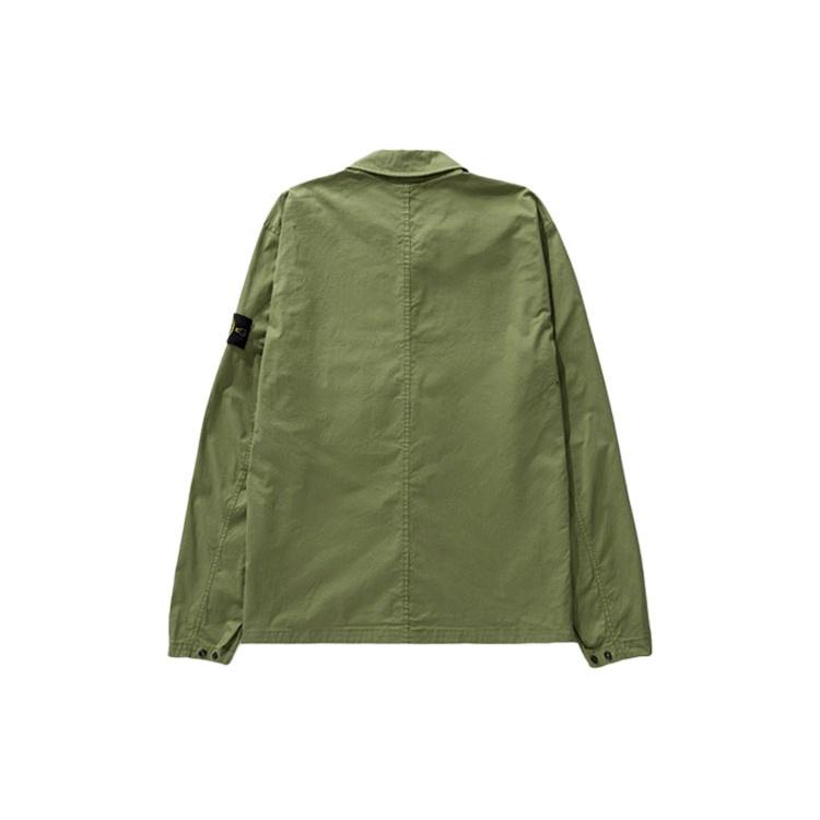 STONE ISLAND Supima Cotton Shirt Jacket 'Olive' Men's 761512619-V0058
