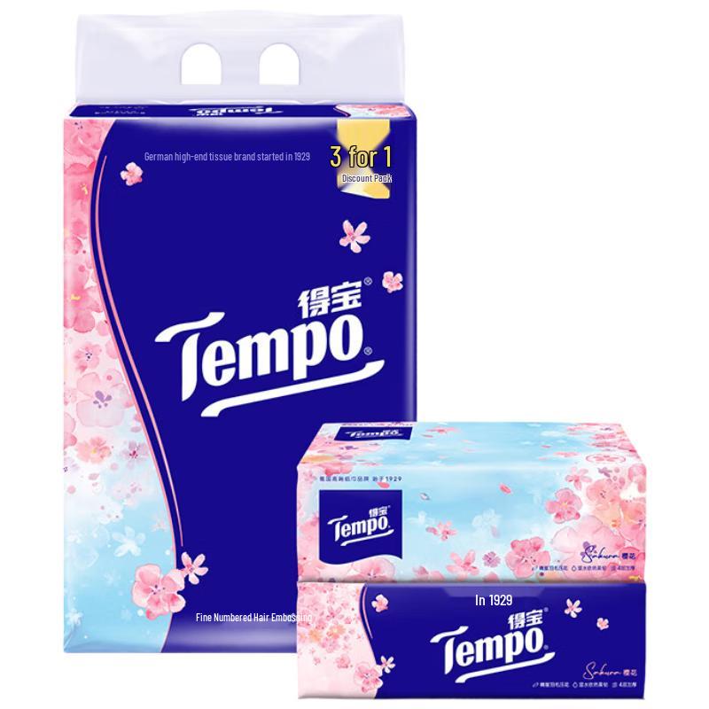 Tempo Cherry Blossom Scented 4-Ply Facial Tissues