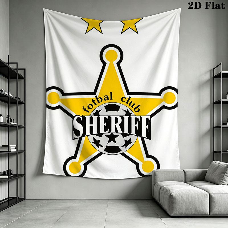 FC Sheriff logo Wall Hanging Printed Fabric Blanket Decorative Tapestries for Bedroom Living Room Home Decor