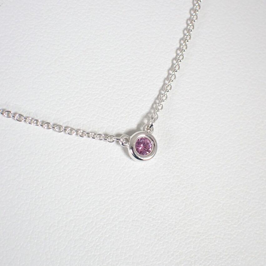 [Pre-owned] TIFFANY 925 By the Yard Pink Sapphire Necklace/j54-2