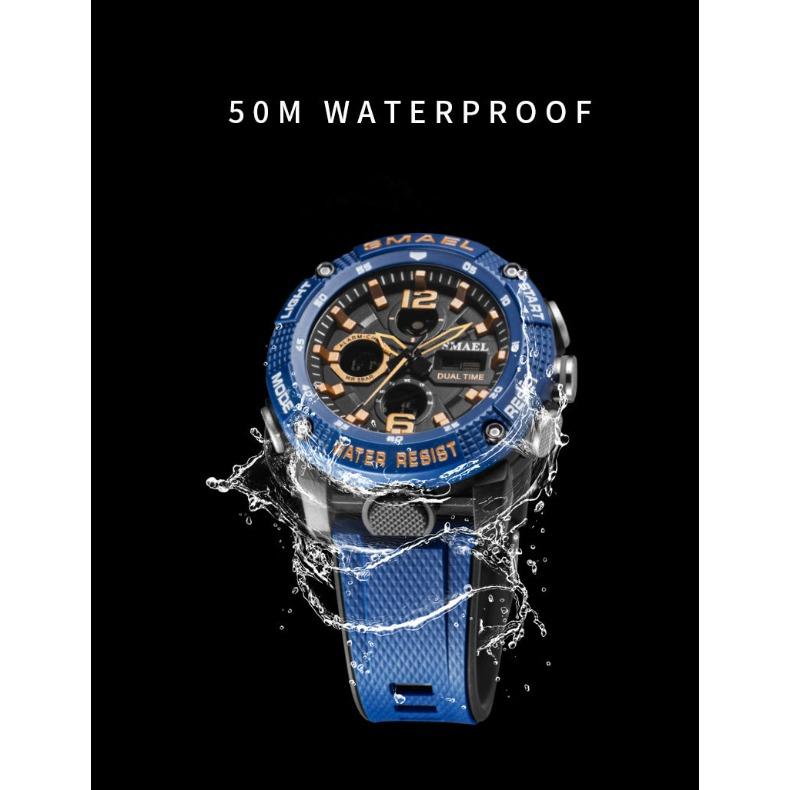 SMAEL Casual All-in-one Student Digital Sports Watch Dual Display Glow-in-the-dark Waterproof Electronic Watch