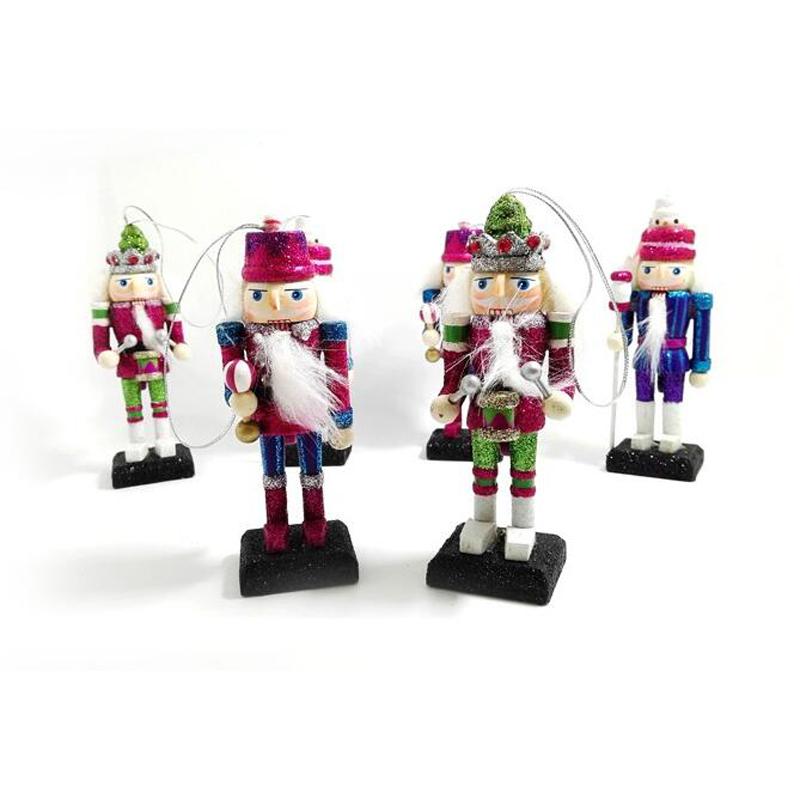 6 pezzi/Lotto Burattini di Bambole Mobili con Copertina Rigida 12cm Burattini Schiaccianoci Possono Essere Attivi Burattino Lucido Brillante Regalo di Natale Ht018