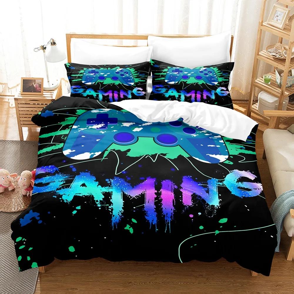 Gamer Bedding Sets For Boys Teen Gaming Duvet Cover Set Video Games Comforter Cover Playstation Designs Bed Set With Pillowcase