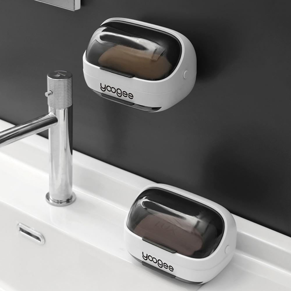 With Lid Drain Soap Holder Wall Mounted Soap Dishes Box Eco Friendly Soap Dish Tray  Bathroom