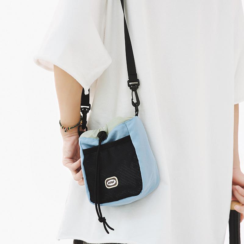 Summer canvas bucket small bag women's and women's travel backpack leisure sports messenger bag mobile phone bag