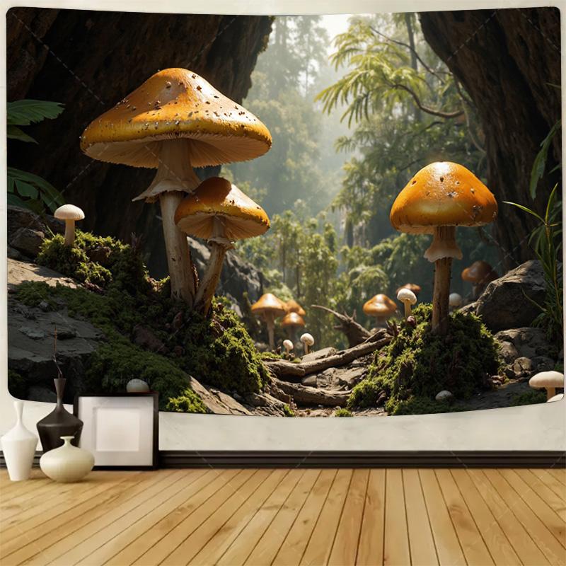 

1pc Wall Tapestry Enchanted Bamboo Forest Tapestry with Koi Fish and Fireflies 40x30inch