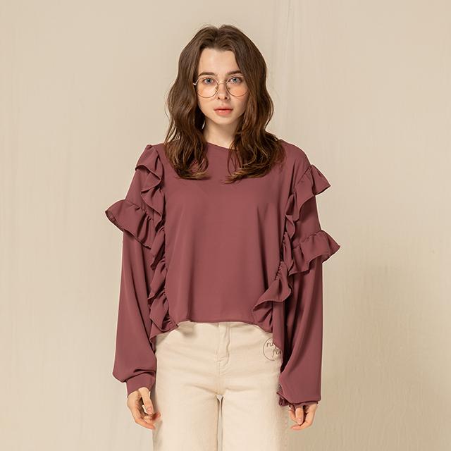 Raon Ruffle Detail Blouse (Pk) Pink/Free
