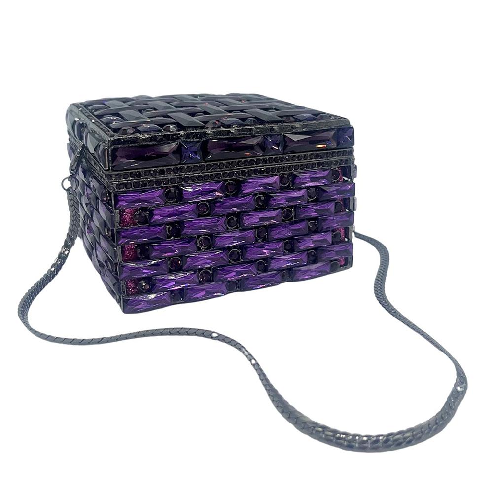 

Green/Purple/Red Glass Clutch Diamond Women Box Handbgs Blue/Yellow Evening Clutches Crystal Bags Fushcia Party Bridal Clutch 10.5cmX10.5cmX7cm
