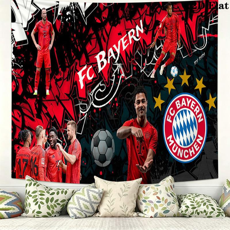 FC Bayern Munich Wall Tapestry Aesthetic Wall Hanging Printed Fabric Blanket Decorative Tapestries for Bedroom Living Room Home Decor