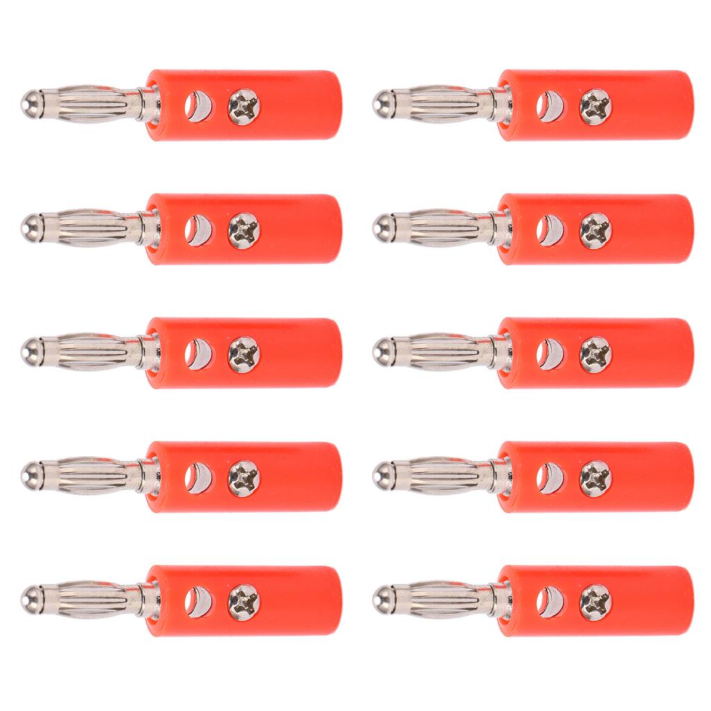 10pcs 22.090 4mm Banana Plug Gold Plated Lantern Banana Plug Connector for Electronic EquipmentRed