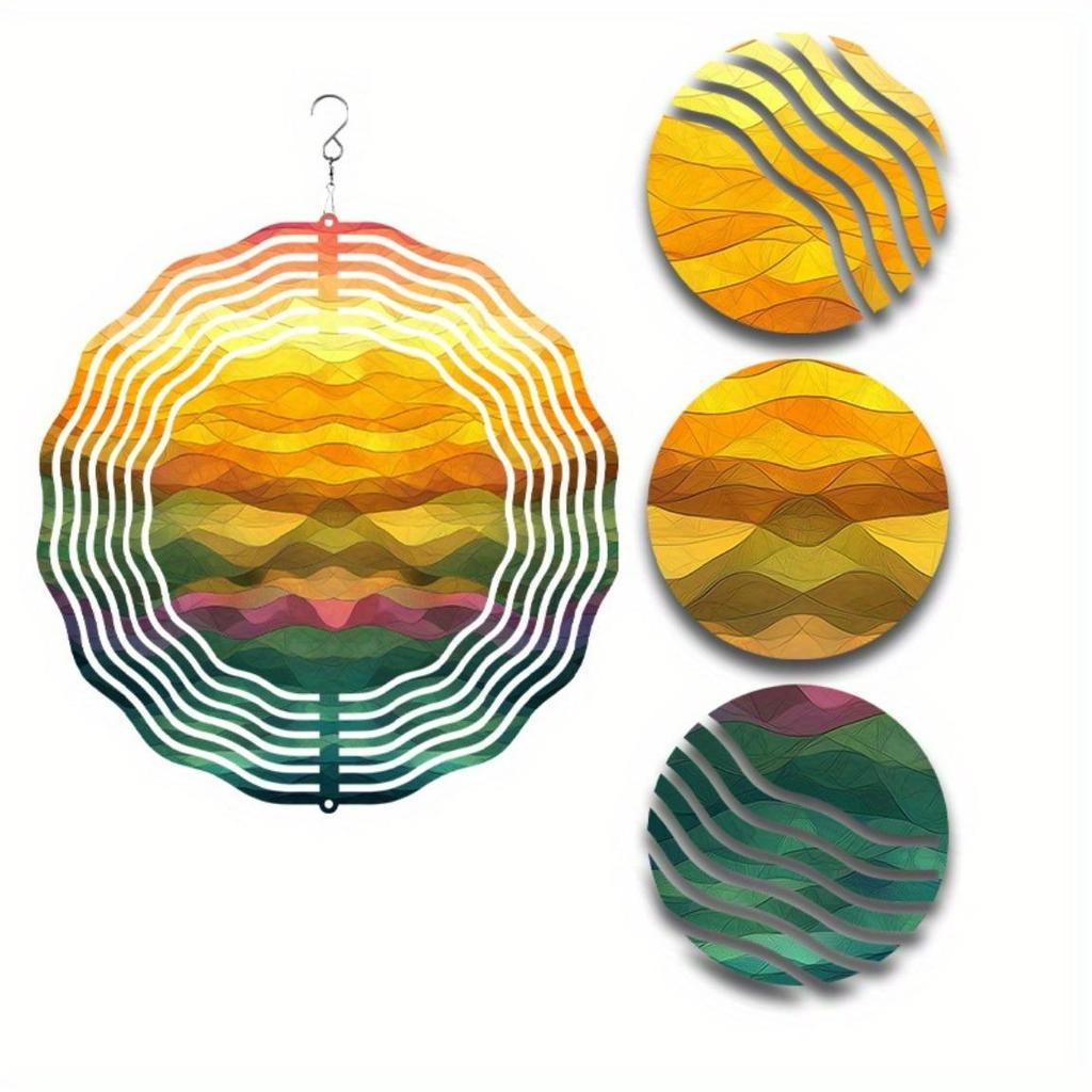 360 Rotating Hook 10 Inch Hanging Wind Spinner Elegant Outdoor Wind Chime for Garden Patio Balcony Durable Metal Art Decor