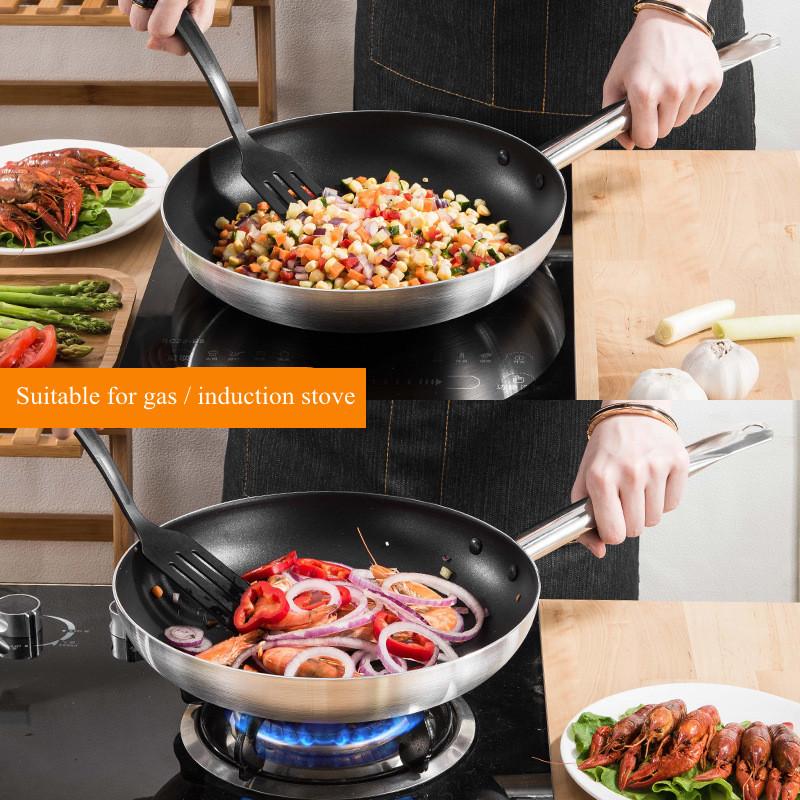 Aluminum Alloy Long Handle Non-Stick Frying Pan Multi-Size Pancake Steak Saucepan Skillet Cooking Pots Home Cookware for Kitchen