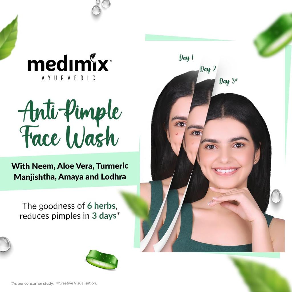 Medimix Ayurvedic Anti Pimple Face Wash 100ml Gentle Herbal Cleanser For Clear Skin