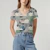 Summer Women's New Short-sleeved T-shirt Cat Pattern Top Soft Texture Comfortable Breathable Personality Daily