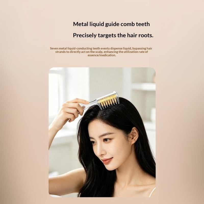 Essential Oil Liquid Applicator Massage Comb Unisex Transparent for Scalp Care Hair Nourishing Daily Use