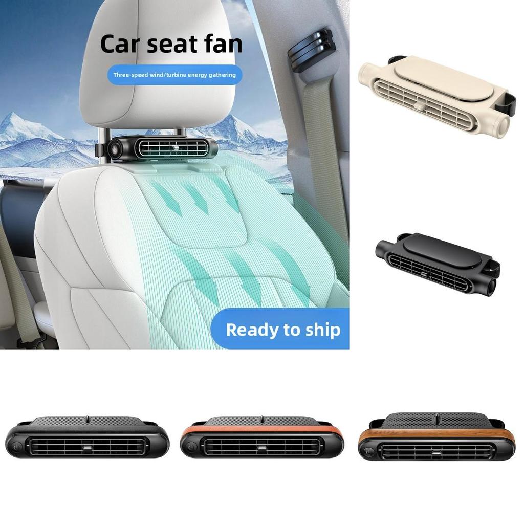 Auto-Ventilator USB-wiederaufladbar Dual-Turbo ABS-Kühlventilator für Komfort auf dem Rücksitz