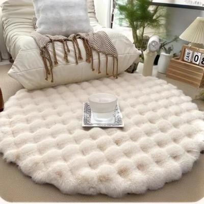 Halı 1 ADET Yuvarlak Peluş Kabarcık Yün Ücretsiz Oturma Odası Kanepe Yatak Odası Giyinme Soyunma Odası Yatak Başı Ayaklar Ev Dekorasyonu