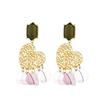 Elegant Alloy Heartshaped Earrings With Multilayer Tassels Women For
