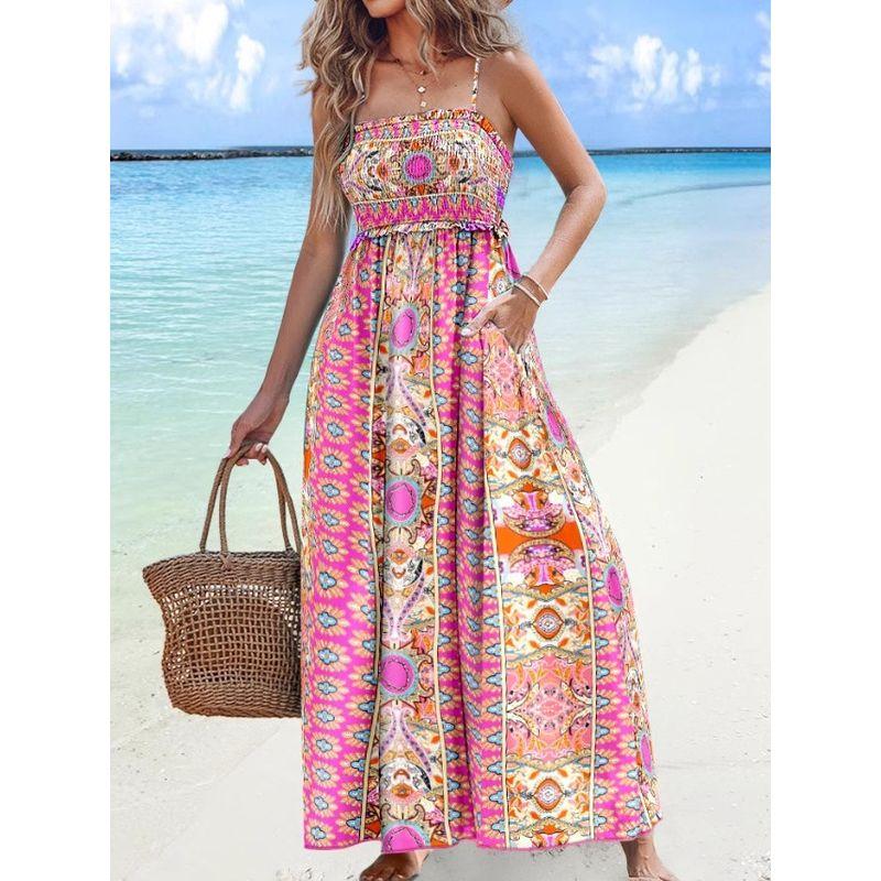 2025 New Summer Simple and Stylish Sling Tube Top Print Women's clothing dress Women