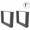 VidaXL Pieds de table basse en forme de V, 2 pièces, anthracite, 50 x (30-31,3) cm, acier 4012610