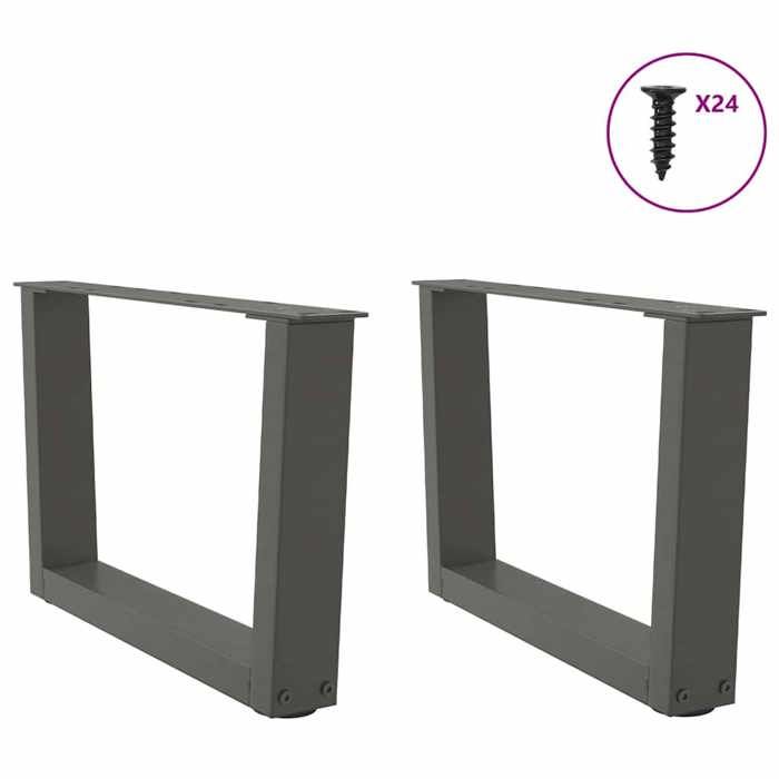 VidaXL Pieds de table basse en forme de V, 2 pièces, anthracite, 50 x (30-31,3) cm, acier 4012610