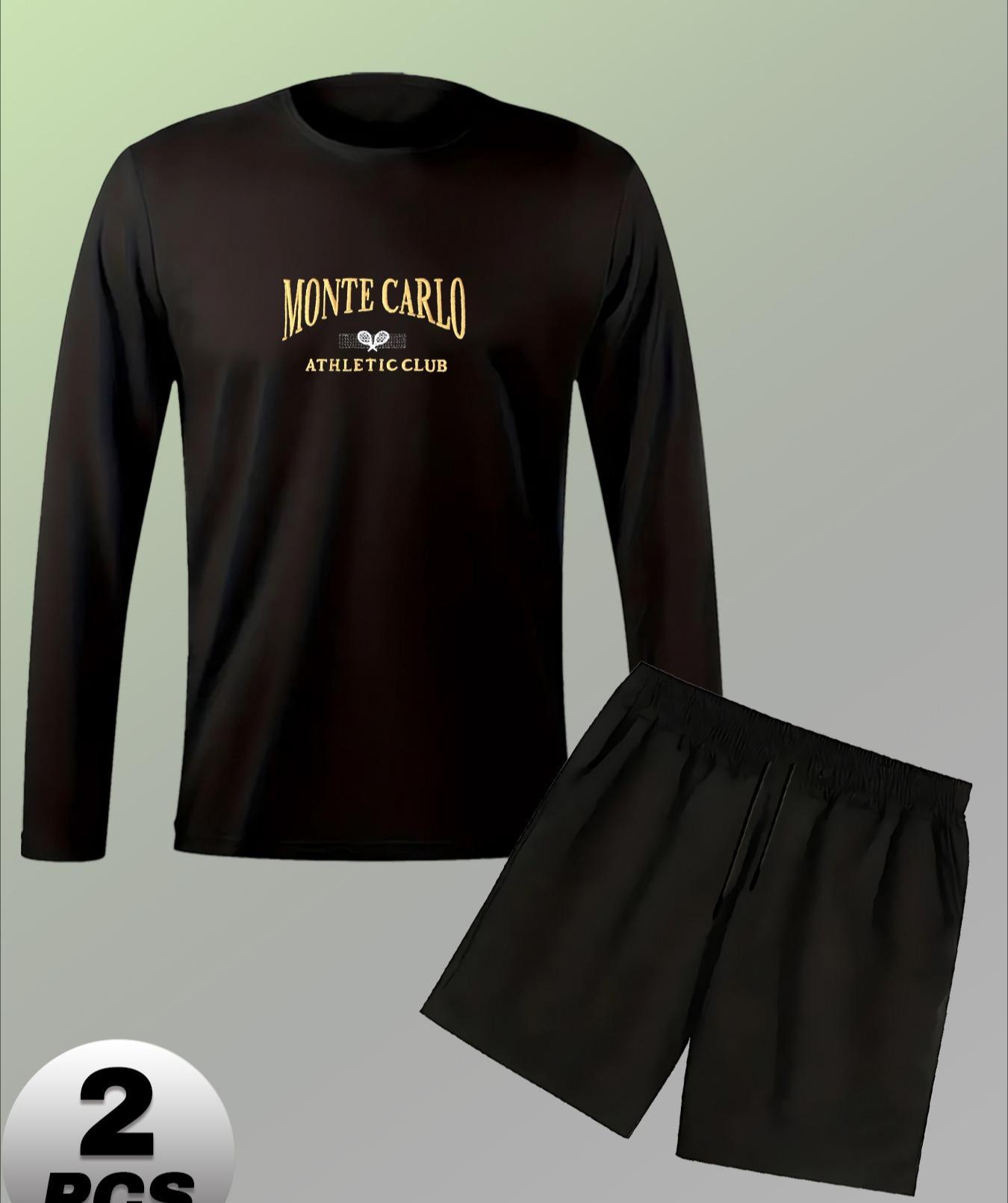 Men s Vintage Long Sleeve Shorts Set, Retro Style & Versatile S