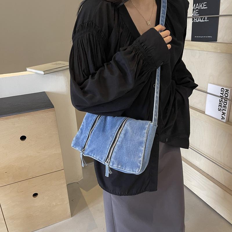 Retro Denim Large Autumn Large Capacity Shoulder Bag Messenger Bag Foreign Casual Bag