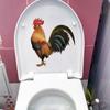 Adesivo de parede de galo de desenho animado, decoração de banheiro, banheiro, sala de estar, armário, decoração de casa, decalques, embelezar, decalque à prova d'água