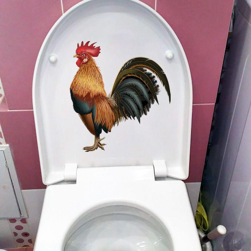 Cartoon Hahn Wandaufkleber Badezimmer Toilette Dekor Wohnzimmer Schrank Wohndekoration Aufkleber Verschönern Wasserfest Aufkleber