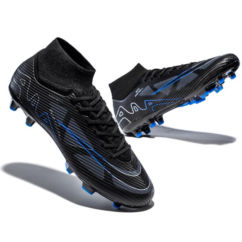 2435 New Football Shoes Men's High-top Youth Adult Training Shoes Long Nails TF Broken Nails Training Shoes