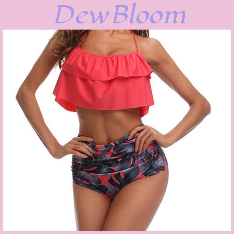 Premium Quality Swimwear Fashion Falbala Women High-waisted Bikini Set For Stylish Comfort
