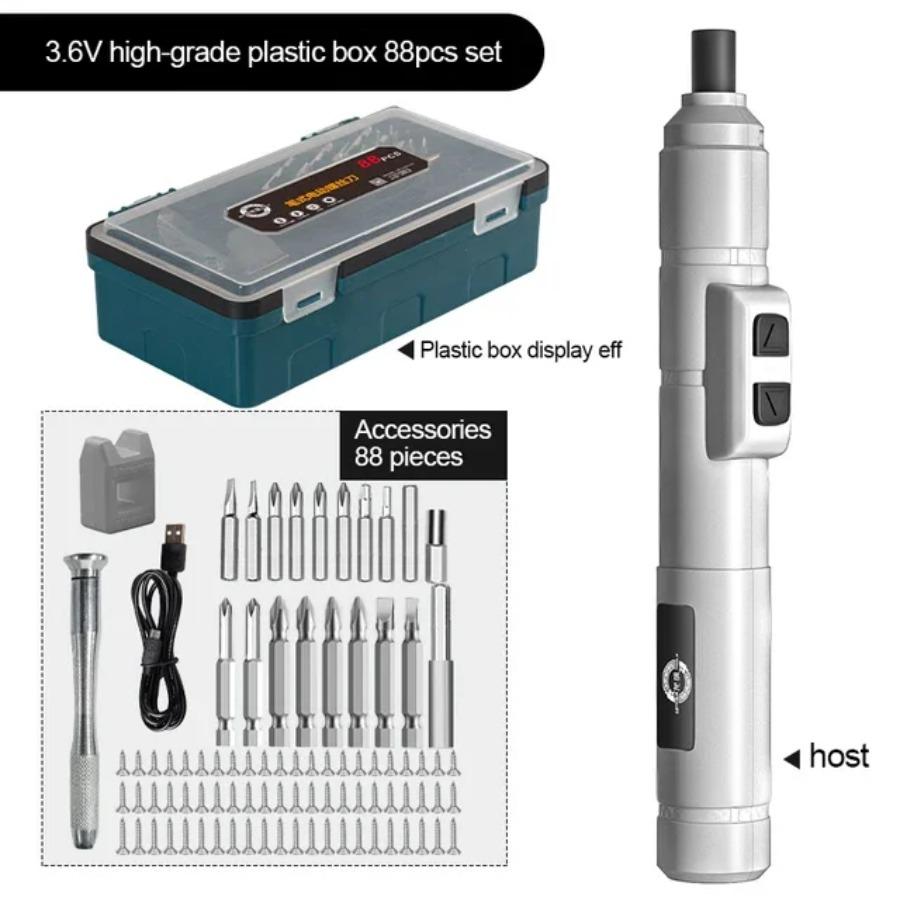 Mini Wireless Electric Screwdriver Set Cordless USB Rechargeable Screwdriver Home Electric Drill Repair Power Tool