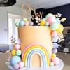 50pcs Colorful Balloon Rainbow Cake Topper for Baby's Birthday Wedding Party Perfect Celebration Decor