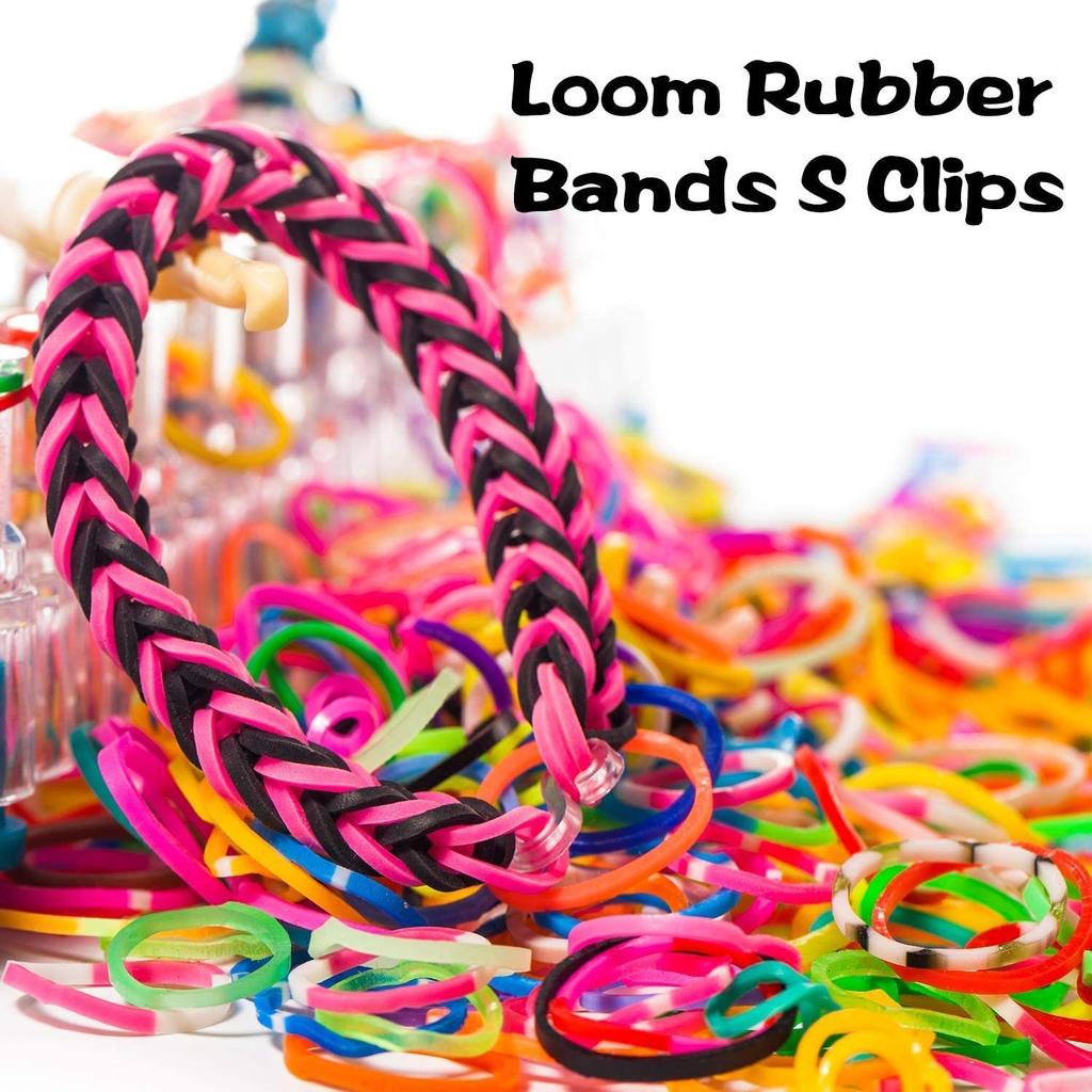 Rolybag 400 Pieces Colorful S-Clips, Rubber Bands, Loom Bands, S-Clips, Plastic Connectors, Supplement Kit for Loom Bracelets and DIY Bracelet Making