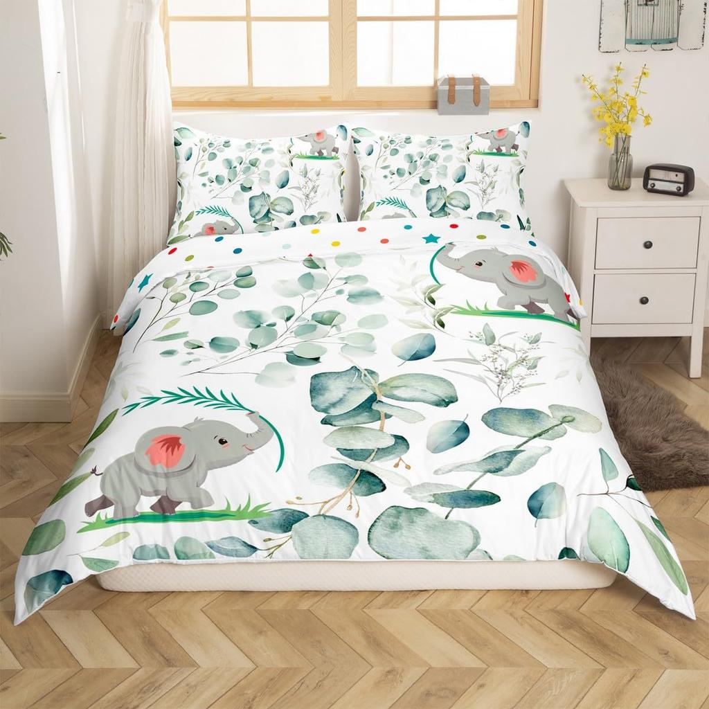 Color Elephant 3D Bedding Home Textiles Three-piece Set Bedding Duvet Cover